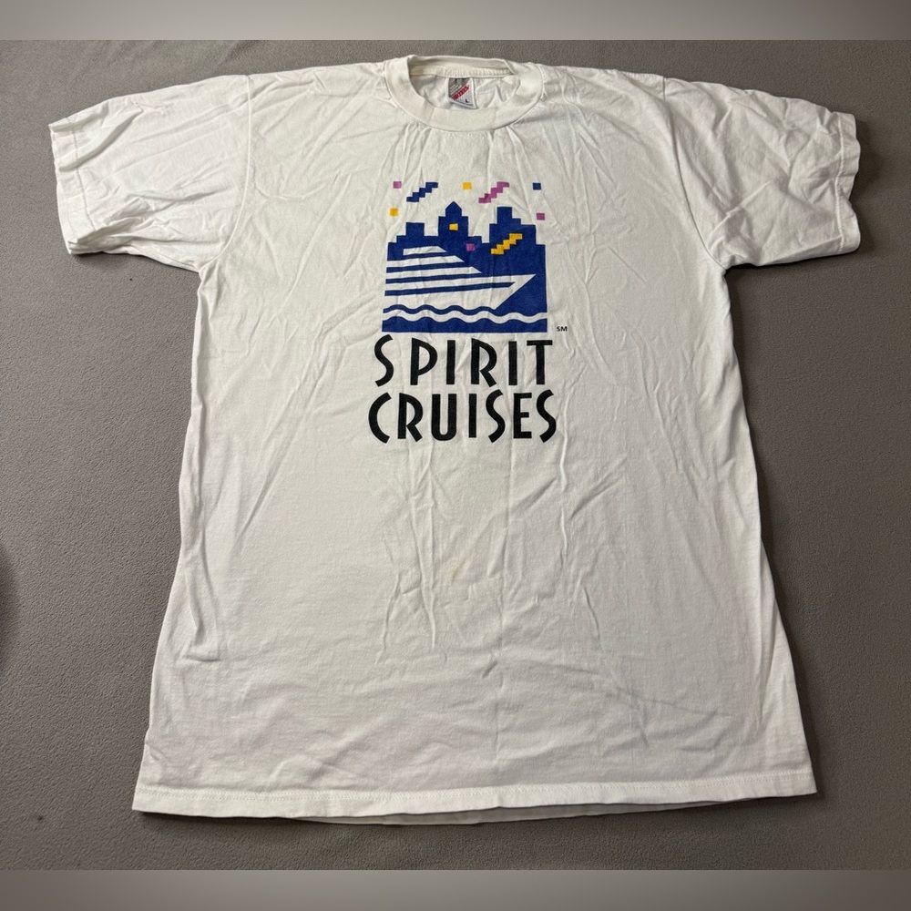 vintage t-shirt design for Spirit Cruises Size L Jerzees tag usa made